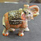 3" Marble Turning Elephant Color Hand Painted Handmade Design Decor Gifts H679