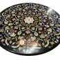 38" Marble Black Round Dining Table Top Inlay Hallway Furniture Home Decor E1679