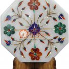 6" Marble Inlaid Wall Decor Tile Semi Precious Floral Art Christmas Eve Gifts