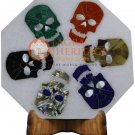 6" Marble White Wall Decor Tile Multi Stone Skull Design Inlaid Christmas Gifts 6" Marble White Wall Decor Tile Multi Stone Skull Design Inlaid Christmas Gifts