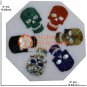 6" Marble White Wall Decor Tile Multi Stone Skull Design Inlaid Christmas Gifts