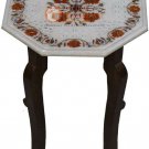 12" Marble Top Coffee Table With 15" Tall Carnelian Maqrutery Floral Art Decor 12" Marble Top Coffee Table With 15" Tall Carnelian Maqrutery Floral Art Decor
