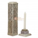 11" Marble Soapstone Candle Cum Incense Holder Lattice Inlaid Art Temple Decor 11" Marble Soapstone Candle Cum Incense Holder Lattice Inlaid Art Temple Decor