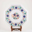 Round Marble Inlay Coffee Table Tops Lapis Semi Precious Inlaid Bedroom Decor