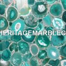 Restaurant Decor Marble Exclusive Table Dining Top Green Agate Stone Decor H5581