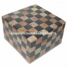 5" Marble Jewelry Box chess Sqaure Trinket Box Collectible Gift H1284