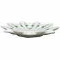 6" White Marble Fruit Serving Bowl Handmade Malachite Inlay Kitchen Decor E47