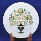 7" Marble Serving Plate Pietradura Collectible Inlay Kitchen Gift Decor H5437 7" Marble Serving Plate Pietradura Collectible Inlay Kitchen Gift Decor H5437