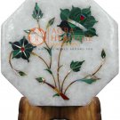 5"x5" Marble White Wall Decor Tile Malachite Inlaid Floral Art New Year Eve Gift 5"x5" Marble White Wall Decor Tile Malachite Inlaid Floral Art New Year Eve Gift