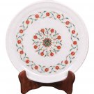 9" Marble Serving Round Tray Plate Hakik Inlay Fine Art Pietradura Kitchen Decor