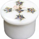 2"x2" Marble Ring Storage Box Pauashell Floral Marquetry Inlaid Columbus Gift