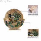 Marble Soapstone Customizable Coasters Set Peacock Inlay Art Wedding Gift Decor Marble Soapstone Customizable Coasters Set Peacock Inlay Art Wedding Gift Decor
