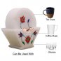 White Marble Teapot Coaster Set Carnelian Marquetry Floral Design Table Decor