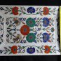 Decorative Marble Serving Tray Multi Floral Marquetry Inlay Kitchen Decor Gift