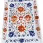 9"x12" White Marble Rectangle Tray Lapis Hakik Inlay Kitchen Gifts Home Decor