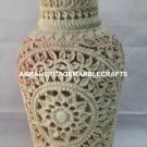 Elegant Marble Flower Vase Filigree Floral Design Living Room Patio Decor H4175