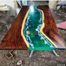 Epoxy Green Resin Table Walnut Resin River Dining Table Epoxy Resin river table