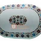 16"x24" Marble Dining Side Outdoor Table Top Multi Floral Inlay Gift Decor E137 16"x24" Marble Dining Side Outdoor Table Top Multi Floral Inlay Gift Decor E137