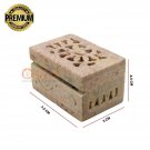 2"x1.5" Natural Soapstone Jewelry Custom Box Jali Work Handmade Gift For Her Art 2"x1.5" Natural Soapstone Jewelry Custom Box Jali Work Handmade Gift For Her Art