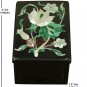 2"x1.5" Marble Black Jewelry Vintage Box Malachite Inlaid Floral Veterans Gifts