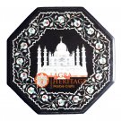18"x18" Marble Small Coffee Table Top Mother of Pearl Tajmahal Inlay Decor H001