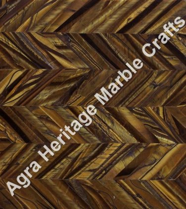 Marble Golden Tiger Eye Semi Precious Coffee Dining Table Top Unique Pattern Art
