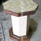 18" Marble Pedestal Table Stand For Sale Mother of Pearl Inlay Stone Decor E382