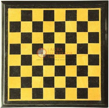 Black Marble Chess Set Handmade Indoor Chess Board Mosaic Inlaid Stone Art Gift