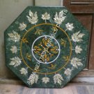 24" Green Marble Coffee Outdoor Table Top Abalone Inlay Kitchen Home Decor H3485