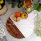 9"x12" Marble White & Wood Cheese Chopping Hanmade Board Occasional Decor E705 9"x12" Marble White & Wood Cheese Chopping Hanmade Board Occasional Decor E705