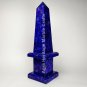 36" Pair of Marble Specimen Obelisks Lapis Lazuli Stones Pietre Dure Arts