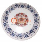 24" Marble White Coffee Table Top Lapis Carnelian Inlay Furniture Decor E1202