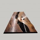 Black Resin Dining Center Table Top Live Edge Handmade Designer Furniture Decor