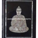 8.5"x11" Black Marble Plate Buddha Mother of Pearl Inlay Home Decor Gift H1275
