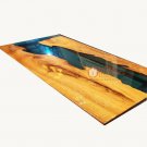 Deep Blue Resin River Dining Custom Corridor Table Handmade Wooden Furniture Top Deep Blue Resin River Dining Custom Corridor Table Handmade Wooden Furniture Top