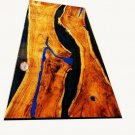 Black Resin Dining wooden Conference Table Top Live Edge Design Furniture Decor