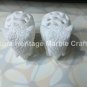2.5" Marble Pair Elephants Filigree Hand Carved Handmade Work Home Decor Arts
