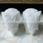 2.5" Marble Pair Elephants Filigree Hand Carved Handmade Work Home Decor Arts