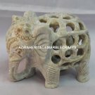 Marble Lattice Baby Elephant Handmade Arts Living Room Show Piece Decor H4212