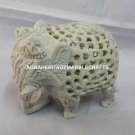 Marble Soapstone Natural Arts Indian Elephant Figurines Hallway Decorative H4213