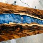 Epoxy Table, dining, sofa, center table top Live Edge Walnut Epoxy Blue Table