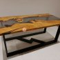 Clear Resin Wooden Handmade Dining Sofa Table Top Live Edge Walnut Design Decor