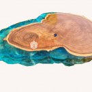 Blue Epoxy Table dining table, center table top Live Edge Acacia wood Furniture