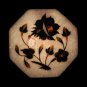 4"x4" White Wall Decor Tile Inlaid Lapis Pietradura Floral Work Christmas Gifts