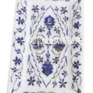 9"x6" White Marble Kitchen Slab Tray Plate Lapis New Year Special Mosaic Decor