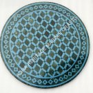 24" Green Marble Round Coffee Kitchen Table Top Turquoise Mosaic Inlay Gift E527