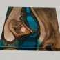 Deep Green Wooden Epoxy Restaurant Dining Table Top Handmade Royal Furniture Art