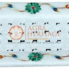 6"x4" Marble White Handmade Soap Dish Bar Filigree Inlay Art Bathroom Decor Gift