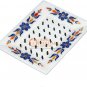 6"x4" Marble Handmade Filigree Soap Dish Bar Lapis Floral Art Bathroom Decor Art
