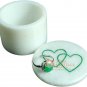 2"x2" Marble White Ring Trinket Box Heart Shape Malachite Stone Columbus Gifts